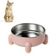 thumbnail image 5 of Comedero para mascotas antideslizante con base desmontable de 4 patas, de acero inoxidable, de gran capacidad, para gatos y perros, para interior, color rosa, 5 of 12