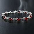 thumbnail image 2 of GKNET Womens Red Crystal Bracelet 925 Silver Bracelet Bangles Charm Jewelry, 2 of 6