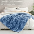 thumbnail image 4 of Exclusivo Mezcla Large Soft Fleece Throw Blanket, 50"x70" Stylish Jacquard Throw Blanket for Couch, Cozy, Warm, Lightweight Tie-dye Stone Blue Blanket, 4 of 10
