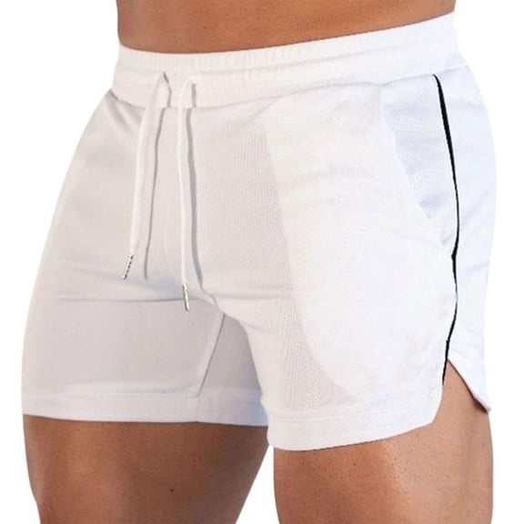 Men's Training Shorts Thin Tight Fit Mesh Panel Quick Dry Shorts Breathable Fitness Running Casual Athletic Pants