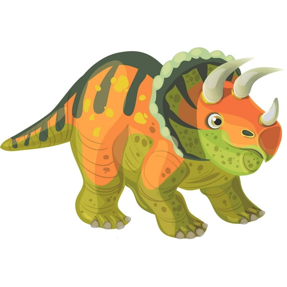 Triceratops Dino Dinosaurs Dinosaur Customized Wall Decal - Custom Vinyl Wall Art - Personalized Name - Baby Girls Boys Kids Bedroom Wall Decal Room Decor Wall Stickers Decoration Size (12x20 inch)