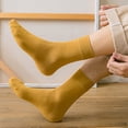 thumbnail image 3 of sunsanly 1 Pair Men Socks Mid-tube No Odor Solid Color High Elasticity Anti-slip Breathable Soft Warm Sweat-absorption Anti-shrink Sports Cotton Socks, 3 of 8
