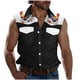 thumbnail image 1 of Camisas de Cuello para los Hombres de Moda Casual Imprimir Turndown Cuello sin Mangas Bolsillos Deportivos Tanque, Ligero Top de Verano, 1 of 5