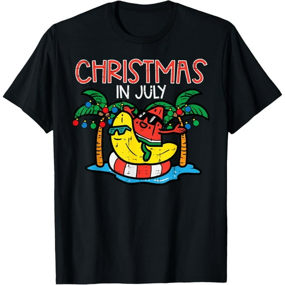 Christmas In July Watermelon Banana Boys Girls Kids Toddler T-Shirt Tops Tee