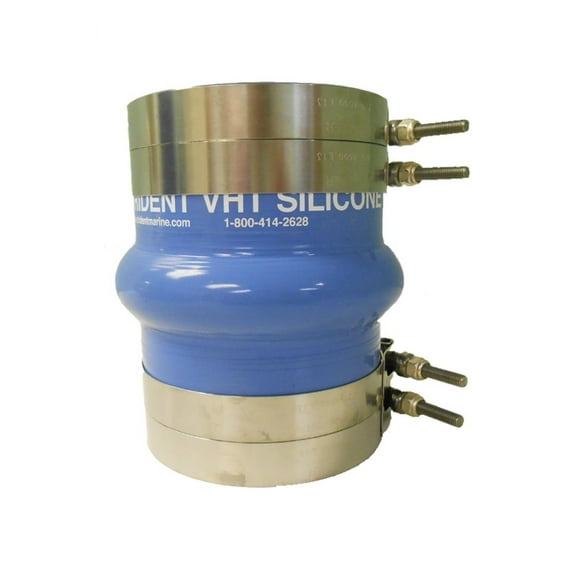 Trident 272V Series Blue Silicone "VHT" Single Hump Marine Hose Bellows with T-Bolt Clamps