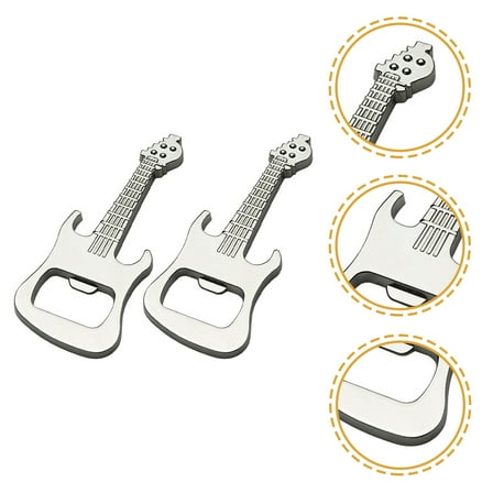 Masteelf 2Pcs Portable Metal Bottle Openers for Home Kitchen Bar and Outdoor Use