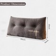 thumbnail image 3 of Desirable Life Headboard Wedge Pillow Twin Size, Delicate Embroidery Triangular Reading Pillow - Ergonomic, Removable Cover w/ Side Pocket Backrest Bolster Pillows, Coffee, 3 of 6