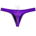 thumbnail image 2 of Botmois Men Shiny Swim Thong Tankini Guy Pouch Beach Sunbathing Swimsuit Gloss Swimwear Purple XL, 2 of 4