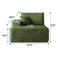 thumbnail image 3 of LiviNest Modern Chaise Lounge Sofa: Plush Corduroy Reversible Sectional - No Assembly Required Corner Furniture for Home Office & Small Apartments, 3 of 6