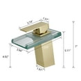 thumbnail image 6 of Bathroom Sink Faucet Led Light 3 Colors Changing Waterfall Glass Spout Hot Cold Water Mixer Single Handle One Hole Deck Mounted Bathroom Faucet Black Lavatory Vanity Basin Bath Plumbing, 6 of 6