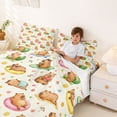 thumbnail image 3 of Erosebridal Summer Capybara Queen Sheet Sets for Kids, Cartoon Flower Animals Bed Set, 4-Piece, 3 of 5