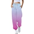 thumbnail image 1 of Girls Jeans Jogging Bottoms Sweatpants Batik Colour Gradient Training Trousers Drawstring Pantalons Fille Dark Purple 11 Years-12 Years, 1 of 5