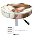 thumbnail image 4 of Naloa Brown Bunny Round Bar Stool Cushion Cover 12-14 inch, Fits Kitchen, Office, Restaurant Chairs - 13 inch, 4 of 7