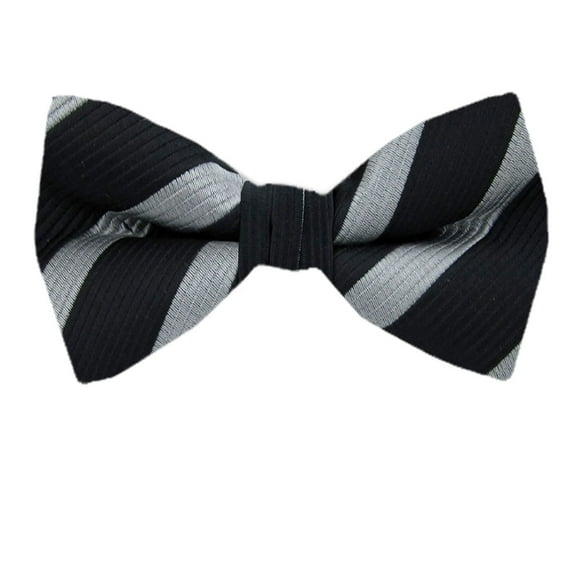 Men's Black Silk Self Tie Bowtie Tie Yourself Bow Ties