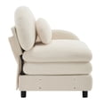 thumbnail image 3 of Miekor Furniture Vitoria Curved Sofa RSF Teddy Fabric W/Pillow -Beige White No.2262, 3 of 7