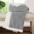 thumbnail image 6 of Superior Nuuk Fleece Reversible Lattice Blanket, Throw, Platinum, 6 of 7