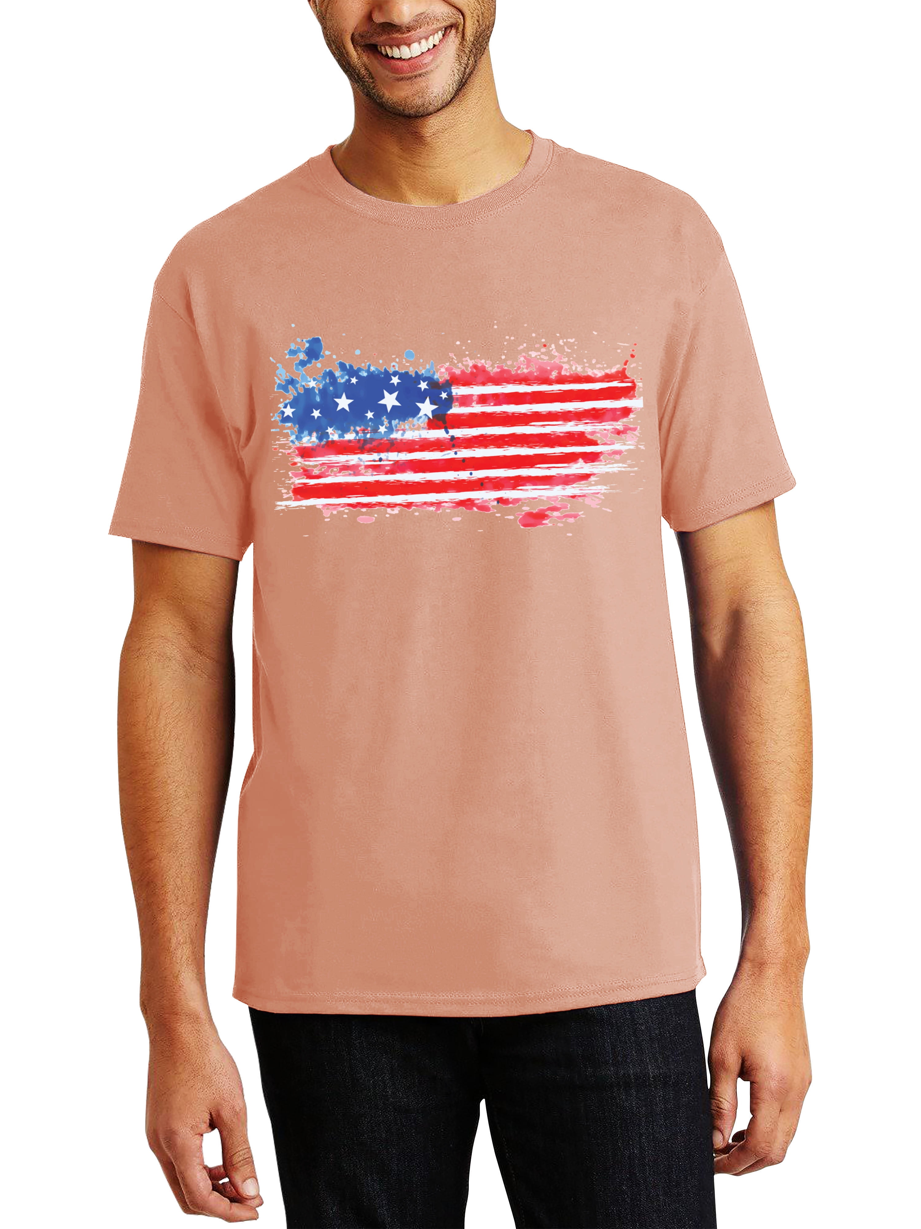 Hat and Beyond Mens Graphic Design Print Memorial Day Flag Casual