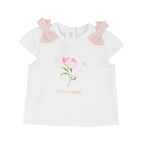 Playera Manga Corta Chicco Color Blanco Con Moños Varias Tallas Blanco 74