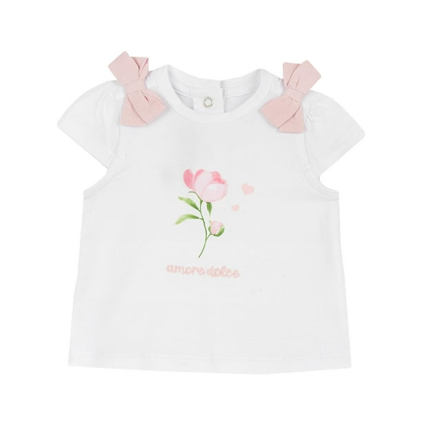 Chicco Playera Manga Corta Color Blanco Con Moños Varias Tallas blanco 86