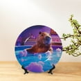 thumbnail image 6 of Honeii Capybara Bathtub Fun Print Elegant Bone China Decorative Plate, Porcelain Plate,Art Crafts,Ceramic Ornaments for Home Office Wall Decor-6in, 6 of 6