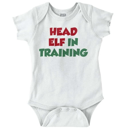 

Head Elf In Training Christmas Newborn Baby Boy Girl Romper Brisco Brands