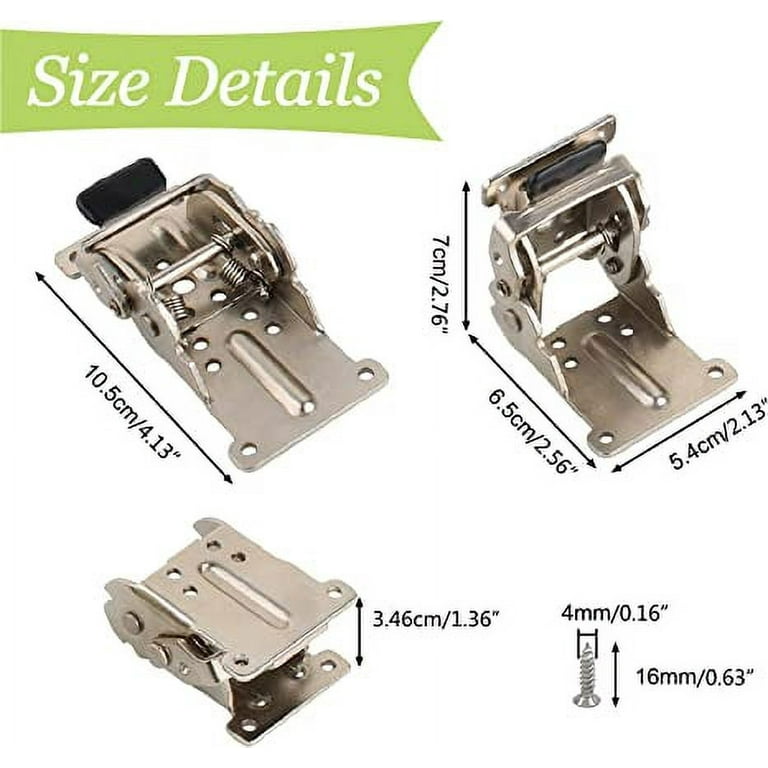 0-90-180 Degree Self-locking Folding Hinge Folding Table Extension Board  Folding Bracket Iron Folding Workbench Fittings With Silver Pack Of 8