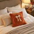 thumbnail image 4 of Fall Decorative Pillows, Pumpkin Throw Pillow Cover, 18x18 in Orange Plaid Knit Design, Couch Thanksgiving Decor, Ccwuwei, 4 of 6