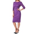 thumbnail image 4 of INSPIRE CHIC Women's Elegant Lace Dress 3/4 Sleeve Wedding Guest Bodycon Cocktail Dresses XL Purple, 4 of 4
