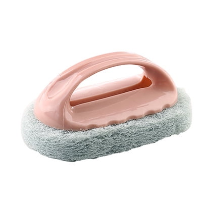 Household Ceramic Tile Cleaning Brush Nordic Kitchen With Handle Cleaning Brush Multifunctional Plain Bathtub Stove Brush Pink