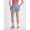 thumbnail image 3 of No Boundaries Mid Rise Frayed Hem Denim Shorts, Women's, 3 of 5