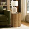 thumbnail image 2 of LuxenHome Wood Grain Manufactured Wood 20.5-Inch Tall Round End and Side Table, 2 of 9