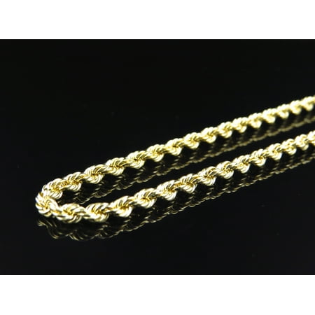 Hollow Rope Chain 3.0 MM in 1/10th 10K Yellow Gold  - Length Necklace
