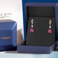 thumbnail image 5 of Gem Stone King 925 Silver and 10K Yellow Gold Pure Pink Mystic Topaz and White Moissanite and White Lab Grown Diamond Earrings for Women | 5.19 Cttw | Gemstone November Birthstone | Pear Shape 10X7MM, 5 of 6