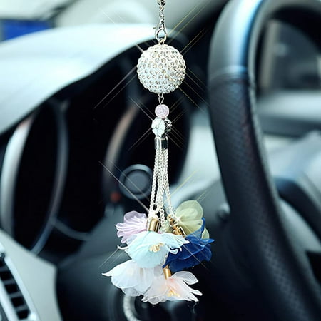 Accessoires de voiture Bling pour femme, décoration de voiture Bling avec  boule de cristal, breloque pour