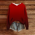thumbnail image 3 of FNFHFY Hoodies for Women Color Block Hooded Sweatshirt Cozy Knit Sweater Pullovers Loose Drop Shoulder Hoodie, 3 of 7