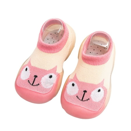 

QWERTYU Infant Baby Girl s Boy Cartoon Floor Socks Toddler Child Elastic Spring Summer Fall Slippers Non-Slip First Walkers Shoes 6M-2.5Y 23