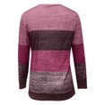 thumbnail image 5 of HLKJKLS Long Sleeve Shirts For Women Color Blocked Long Sleeve V Neck T Shirt Polyester-Cotton Blend Casual Fashionable Breathable Pink S-Xxl, 5 of 5