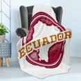 thumbnail image 4 of Ecuador Soft Flannel Fleece Throw Blanket, Grungy Travel Stamp Looking Political Map South America Print, Cozy Plush for Indoor and Outdoor Use, 50" x 60", Dark Orange Raspberry, by Ambesonne, 4 of 5