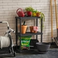 thumbnail image 4 of IRIS 3-Tier Shelving Unit, 33" Fixed Height, Medium Storage Organizer for Home, Garage, Basement, Shed and Laundry Room, 24"W x 12"D x 33"H, Made with Recycled Materials, Black, 4 of 6