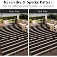 thumbnail image 6 of Enyhom Waterproof Outdoor Rug 5'x8', Reversible Striped Patio Rug, Plastic Straw Outdoor RV Carpet for Outsides, Patio, Camping, Balcony, RV and Deck, Black/Beige, 6 of 7