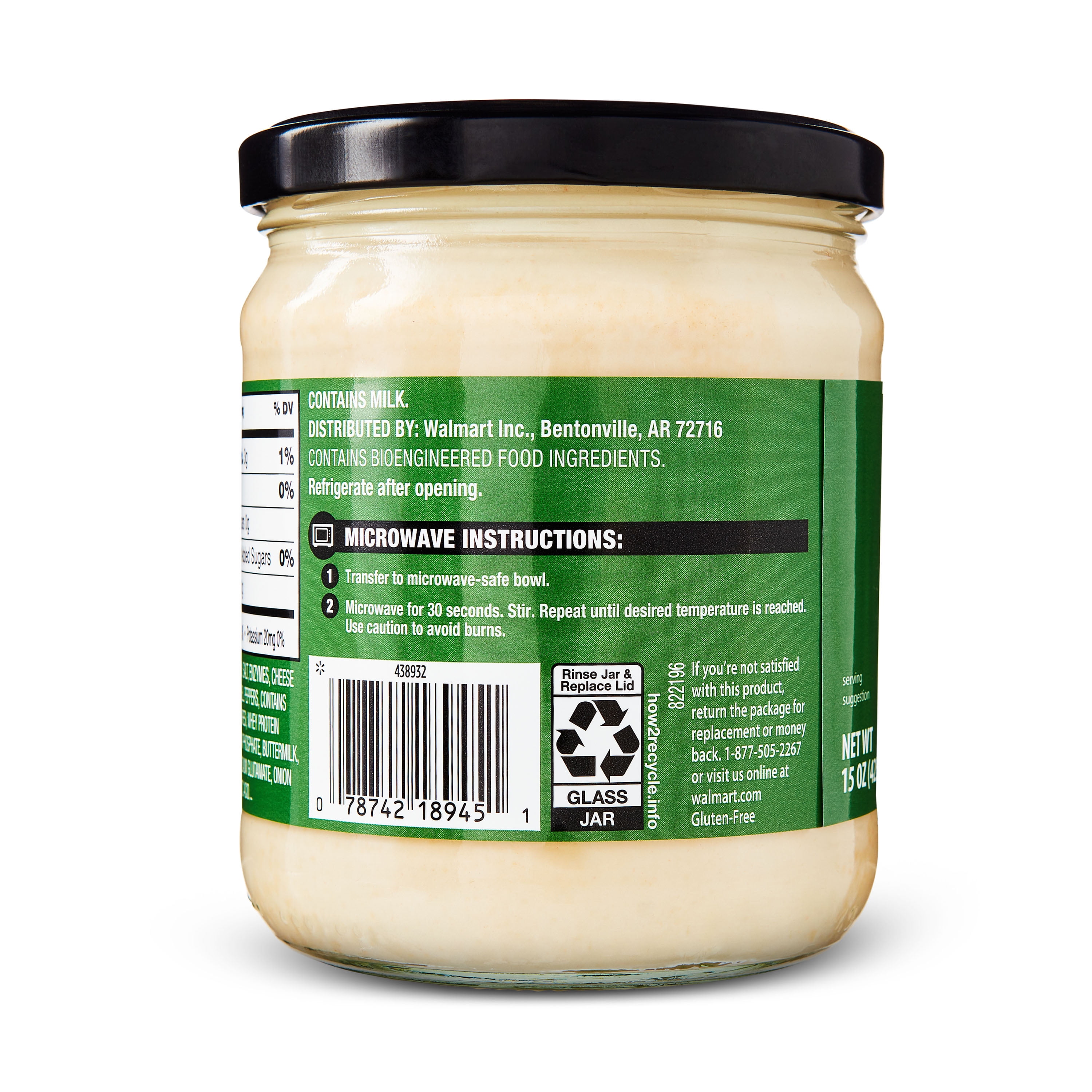 Great Value Queso Blanco Cheese Dip, Gluten-Free,  Ready-to-eat, 15 oz