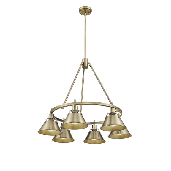 Golden Lighting 3306-6 AB-AB Orwell 6-Light Chandelier in Aged Brass