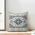 thumbnail image 2 of Merry-XMAS 18 x 18 Boho Outdoor Blue Cream Carpet Pattern Polyester Linen Pillow Cover, 2 Count, 2 of 6