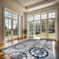 thumbnail image 3 of CAMILSON Spring Bohemian Medallion Floral Easy-Cleaning Non-Shedding Washable Outdoor Indoor Area Rug Blue 9x12, 3 of 11