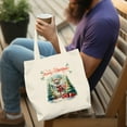 thumbnail image 4 of Merry Christmas Santa Reindeer Antlers Schnauzer Sleigh Xmas Winter Holiday Canvas Tote Bag Miniature Schnauzer Dog Lover Reusable Shopping Grocery Bag - 00023, 4 of 5