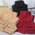 thumbnail image 5 of KAUOD Boys Cargo Puffer Vest Zip up Collar Winter Padded Sleeveless Jackets Kids Toddler Snap Button Pockets down Outwear, 5 of 9