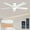 White, variant on Ceiling Fans with Lights, 52 Inch Low Profile Ceiling Fan with Light and Remote Control, Flush Mount, DC Reversible Motor, Noiseless, Black 6 Speeds Ceiling Fan for Bedroom