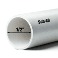thumbnail image 2 of Schedule 40 PVC Pipe - Cut to Custom Length (1/2" x 3'), 2 of 4