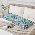 thumbnail image 6 of Blue Fishes Body Pillow Cover 20 x 54 Inch Decorative Pillow Cover Cartoon Coastal Ocean Fish Striped Wooden Lumbar Pillowcase Seasonal Rectangle Cushion Case for Couch Sofa Bed Living Room, 6 of 9