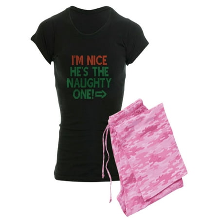 

CafePress - I m Nice He s The Naughty One Pajamas - Women s Dark Pajamas